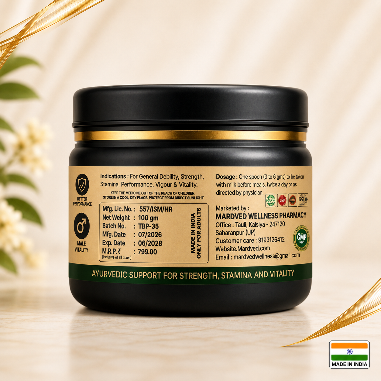 Mard-Fuel-Gold – Ayurvedic Testo Booster Powder 100g - Image 3
