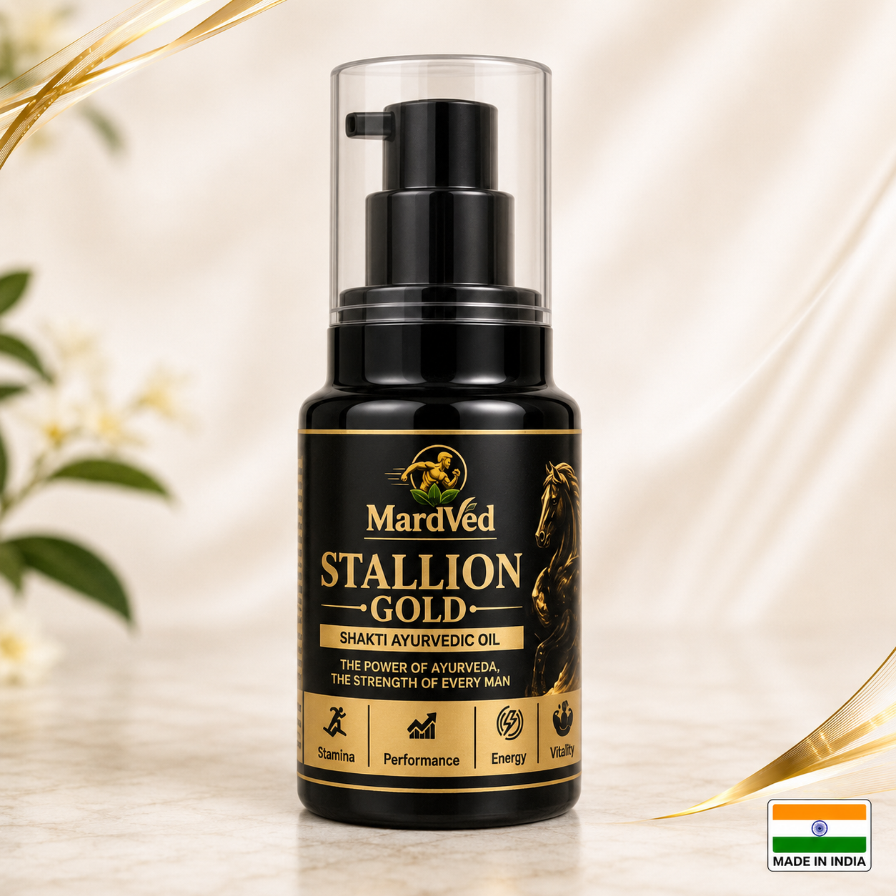 MardVed Stallion Gold – Shakti Ayurvedic Oil | 30 ml