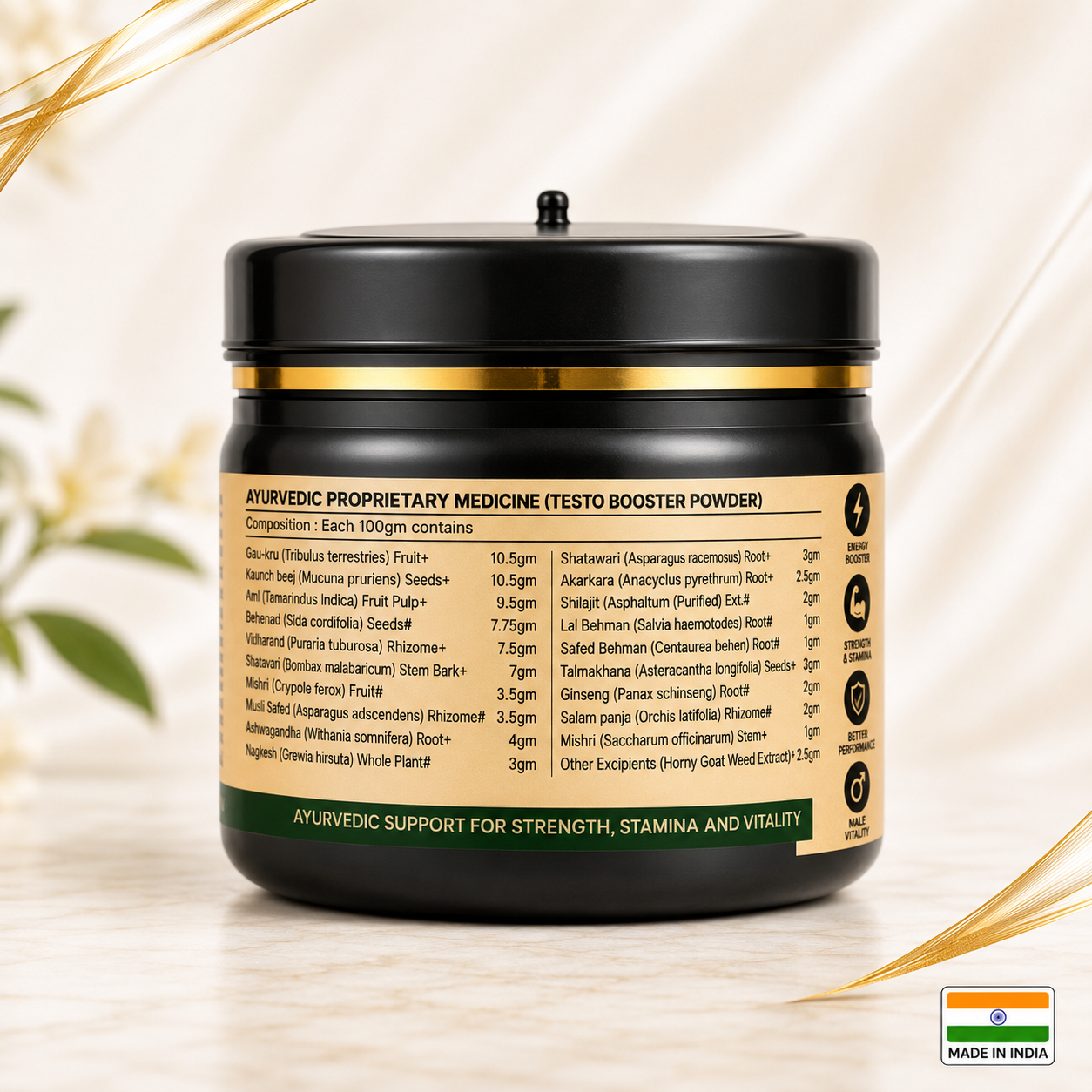 Mard-Fuel-Gold – Ayurvedic Testo Booster Powder 100g - Image 2
